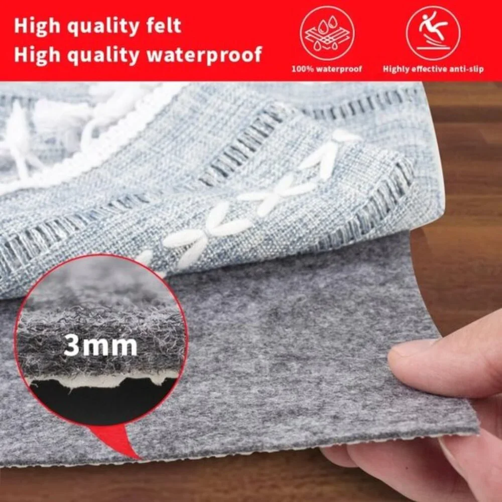 NEW Waterproof Rug Pad 3x5 ft – Non-Slip Carpet Pad for Area Rugs and Flooring